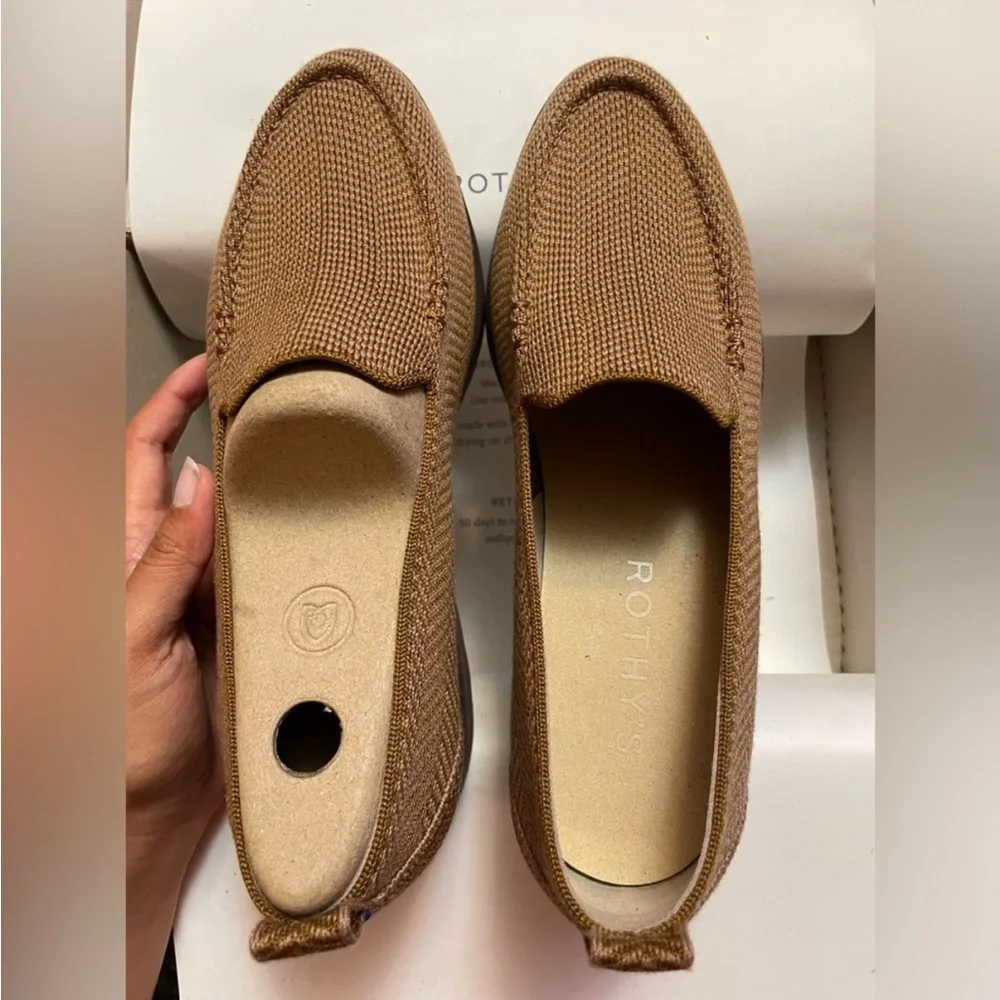 New in box! Rothy's The Lug Loafer in Merino wool - Teak Herringbone size 9